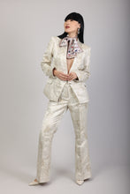 Snow Kissed Gold Flared Suit Trousers