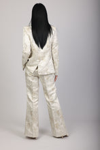 Snow Kissed Gold Flared Suit Trousers