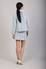 Twilight Blue Tweed Suit Skirt  (Made To Order)