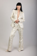 Snow Kissed Gold Flared Suit Trousers