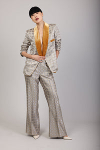 Rustic Flared Gold Suit Trousers