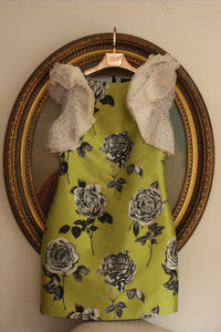 Green Rose Ruffle Dress