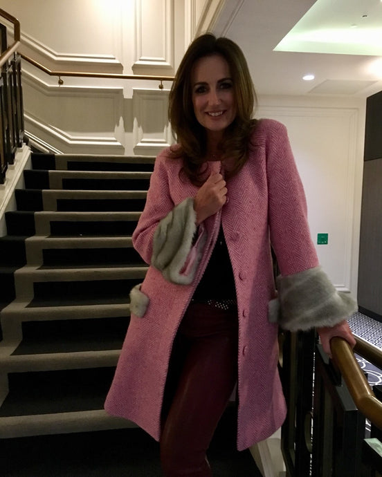 Luxury Pink Tweed Coat