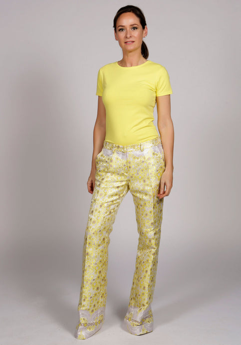 WISTERIA YELLOW BELL BOTTOM TROUSERS